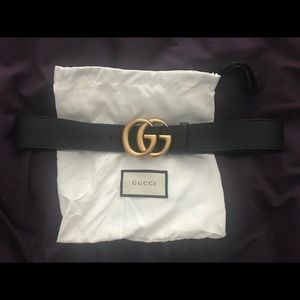 Gucci double GG leather belt